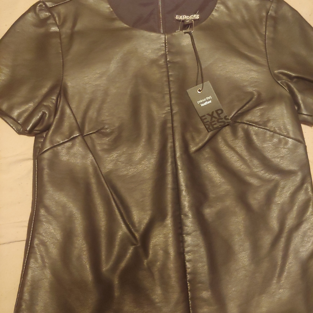 Express faux leather shirt